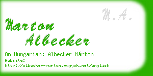 marton albecker business card